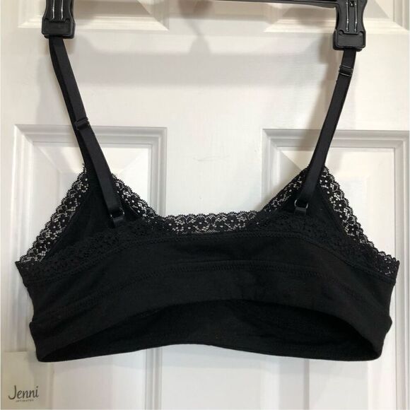 JENNI INTIMATES - NWT - L Sz M “On Repeat” Wide Lace Bralette in Deep Black - Picture 10 of 14